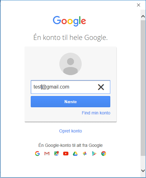 Tilføj Google konto i Outlook