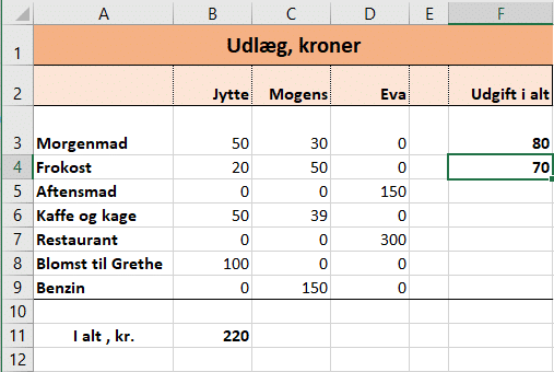 Screenshot_9 Eksempel på Autosum