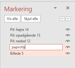 Markering Eksempel på omdøb markering