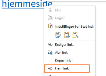Eksempel på fjern link