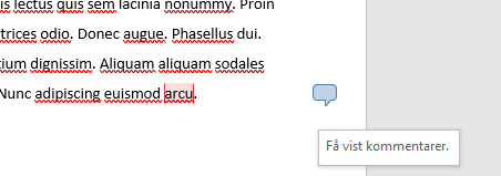 Eksempel på kommentar