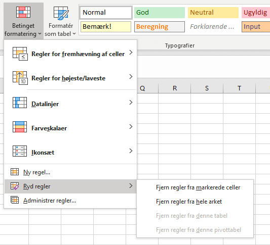 Ryd regler Eksempel på 'Ryd regler'
