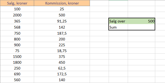 Eksempel 2 Eksempel 2 - kriterie fra celle