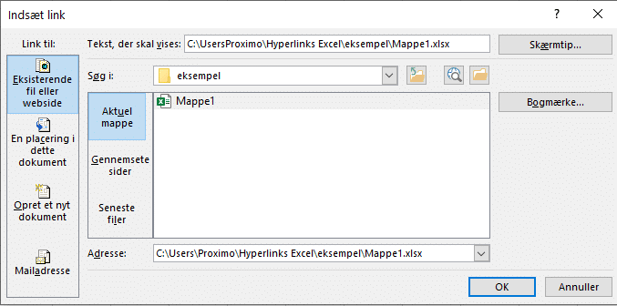 Eksempel på link til anden fil