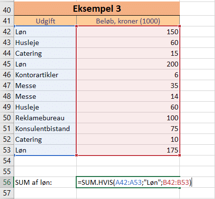 Eksempel 3 formel Eksempel 3 - formel