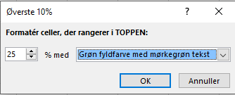 25% Eksempel med top 25%