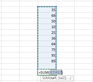 autosum Eksempel på autosum