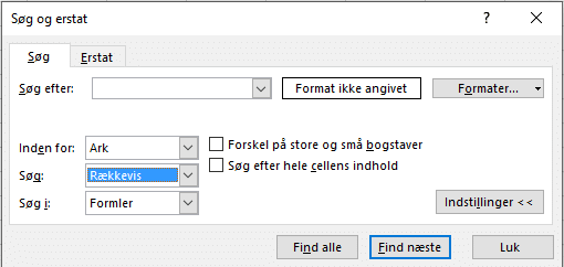 indstillinger Flere indstillingsmuligheder