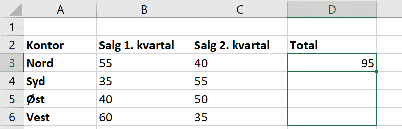 eksempel relative referencer Eksempel på udregning med relative referencer