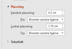 placering Eksempel på placering