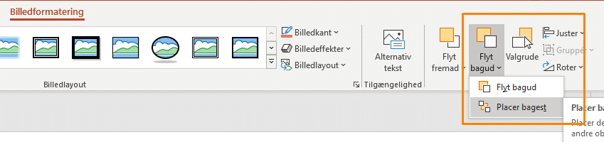 placer bagerst Eksempel på Placer bagerst