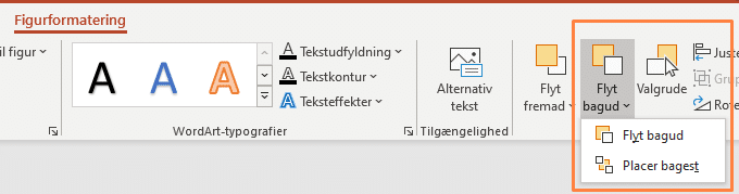 placer bagerst -figur Eksempel på Placer bagerst