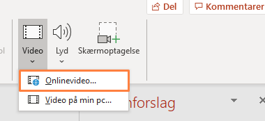 Onlinevideo i PowerPoint