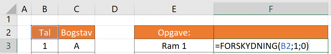Eksempel på forskydningsformel - 1