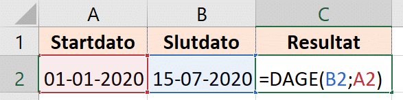 Eksempel på DAGE funktion Eksempel på DAGE funktion