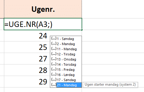 Eksempel med valg af system 2