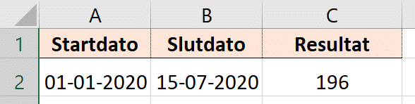 Eksempel på DAGE resultat Eksempel på DAGE resultat