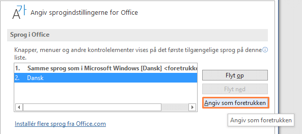 Angiv som foretrukken Eksempel på 'Angiv som foretrukken'