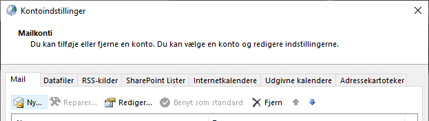 Ny konti Eksempel på ilføj ny konti