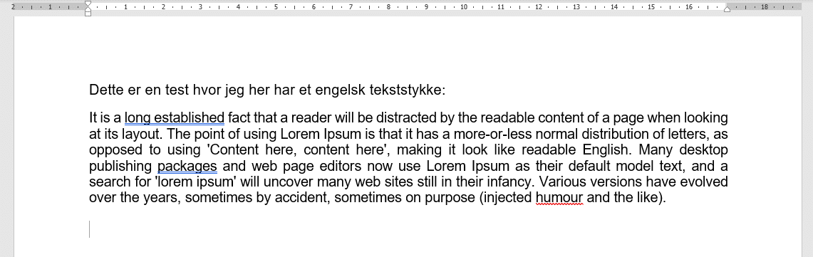 Andet korrektursprog Eksempel på to korrektursprog