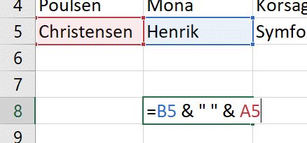 Eksempel på &-metoden