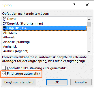 Find sprog automatisk Find sprog automatisk