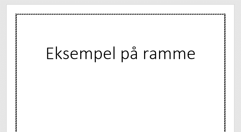 eksempel på ramme Eksempel på ramme