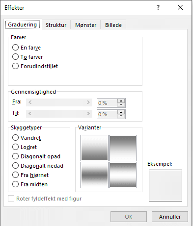 Effekter Effekter under sidefarve