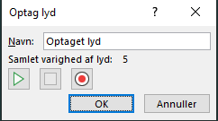 Mulighed for Optag lyd