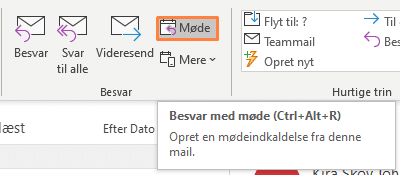 Eksempel på besvar mail med møde
