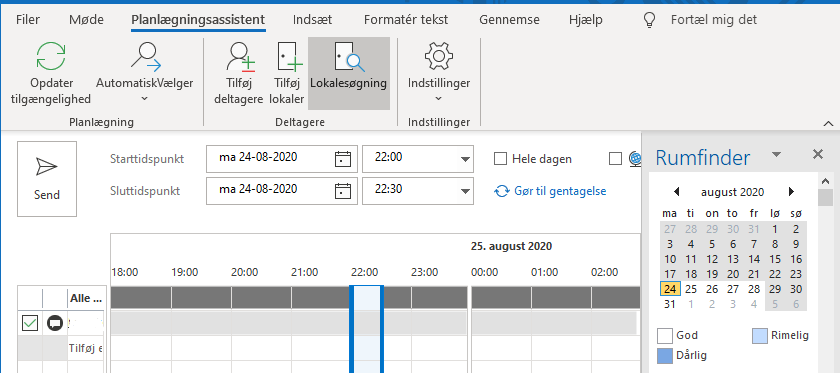 Eksempel på planlægningsassistent