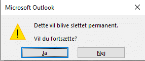 Eksempel på permanent sletning af mail
