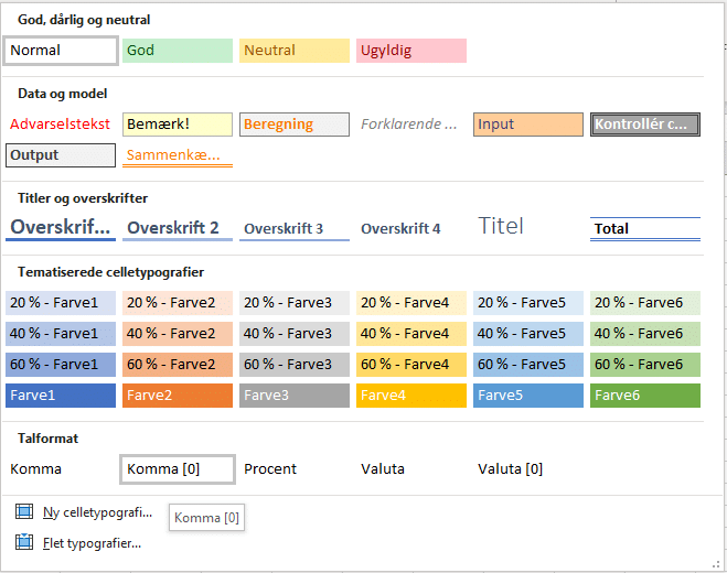 Eksempel med talformat i typografi