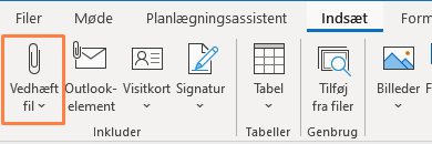 Eksempel på vedhæft i mødeindkaldelse