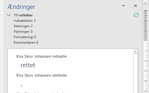 Eksempel på korrekturrude