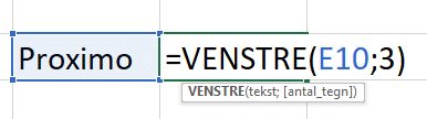 Eksempel med Venstre-funktionen