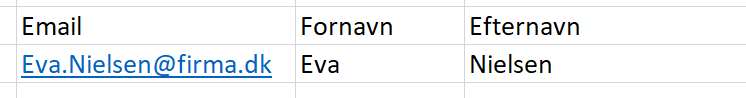 Færdigt eksempel med fornavn og efternavn