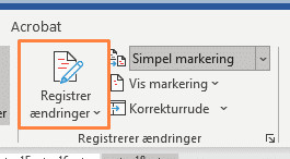 Registrer ændringer i Word