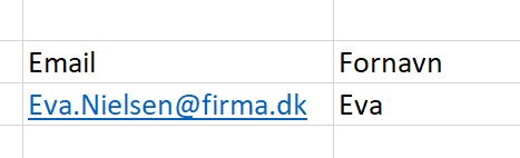 Resultat på eksempel med fornavn