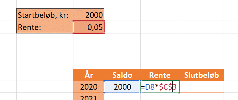 Udregning af rente år 2020 Eksempel på udregning af rente