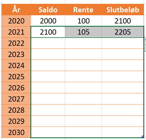 kopier formler Kopier celler til resten af skemaet