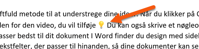 Indsat emoji eller symbol i word på få sekunder