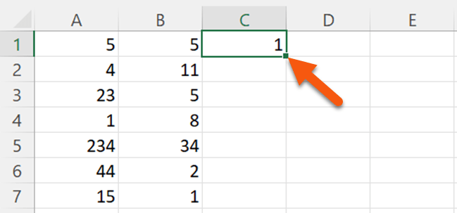 Tryk på den celle med formlen