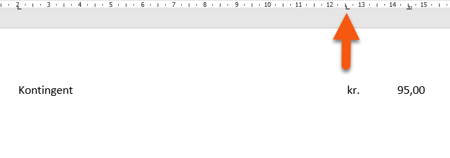 dobbeltklik for tabulatorstop