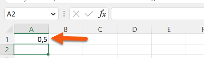 Excel vil nu dividere de to tal