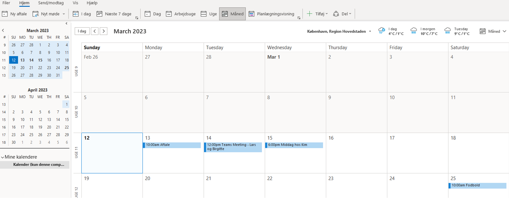 Hold nemt styr på dine kalenderaftaler.