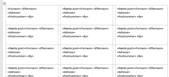 Eksempel på skabelonerne til adresselabels. Eksempel på skabelonerne til adresselabels.