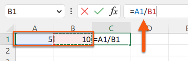 Indtast formlen i din celle